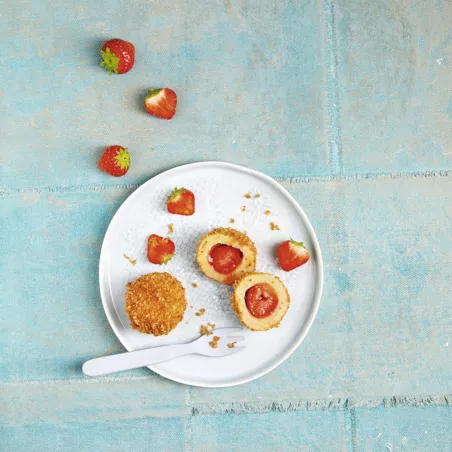 Jam-knödel mit Kartoffelteig