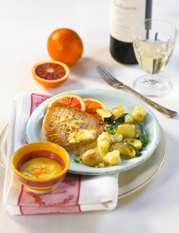 Thunfischsteaks mit Sauce Maltaise